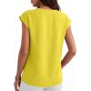 image:imageANRABESS Women Tops Cap Sleeve Dressy Casual V Neck Shirts 2026 Summer Business Work Blouses Outfits Trendy Spring ClothingYellow