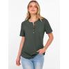 image:imageANRABESS Women Waffle Knit Tops Short Sleeve Henley Shirts Dressy Casual Blouse 2026 Spring Fashion Outfits Trendy ClothesArmy Green