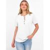 image:imageANRABESS Women Waffle Knit Tops Short Sleeve Henley Shirts Dressy Casual Blouse 2026 Spring Fashion Outfits Trendy ClothesWhite