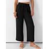 image:imageANRABESS Women Wide Leg Capri Pants Summer Palazzo High Waisted Casual Loose Lounge Flowy Cropped Beach Trousers Work OutfitsBlack