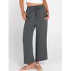 image:imageANRABESS Women Wide Leg Capri Pants Summer Palazzo High Waisted Casual Loose Lounge Flowy Cropped Beach Trousers Work OutfitsDark Gray
