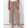 image:imageANRABESS Women Wide Leg Capri Pants Summer Palazzo High Waisted Casual Loose Lounge Flowy Cropped Beach Trousers Work OutfitsLight Camel