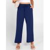 image:imageANRABESS Women Wide Leg Capri Pants Summer Palazzo High Waisted Casual Loose Lounge Flowy Cropped Beach Trousers Work OutfitsNavy Blue