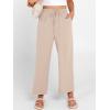 image:imageANRABESS Women Wide Leg Capri Pants Summer Palazzo High Waisted Casual Loose Lounge Flowy Cropped Beach Trousers Work OutfitsParchment