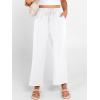image:imageANRABESS Women Wide Leg Capri Pants Summer Palazzo High Waisted Casual Loose Lounge Flowy Cropped Beach Trousers Work OutfitsWhite