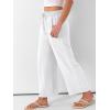 image:imageANRABESS Women Wide Leg Capri Pants Summer Palazzo High Waisted Casual Loose Lounge Flowy Cropped Beach Trousers Work OutfitsWhite