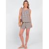 image:imageANRABESS Womens 2 Piece Outfits Striped Summer Casual Sleeveless Tank Top Matching Shorts Lounge Sets Beach Vacation ClothesBrown White Plaid