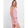 image:imageANRABESS Womens 2 Piece Outfits Striped Summer Casual Sleeveless Tank Top Matching Shorts Lounge Sets Beach Vacation ClothesPink White Plaid