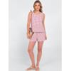 image:imageANRABESS Womens 2 Piece Outfits Striped Summer Casual Sleeveless Tank Top Matching Shorts Lounge Sets Beach Vacation ClothesPink White Plaid