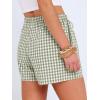 image:imageANRABESS Womens Boxer Shorts Summer Gingham Striped Drawstring Pajama Lounge Shorts With Pockets Trendy Cute Beach BottomsArmy Green White Plaid