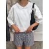 image:imageANRABESS Womens Boxer Shorts Summer Gingham Striped Drawstring Pajama Lounge Shorts With Pockets Trendy Cute Beach BottomsBlack White Plaid