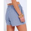 image:imageANRABESS Womens Boxer Shorts Summer Gingham Striped Drawstring Pajama Lounge Shorts With Pockets Trendy Cute Beach BottomsBlue White Plaid