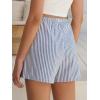 image:imageANRABESS Womens Boxer Shorts Summer Gingham Striped Drawstring Pajama Lounge Shorts With Pockets Trendy Cute Beach BottomsBlue White Stripe