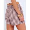 image:imageANRABESS Womens Boxer Shorts Summer Gingham Striped Drawstring Pajama Lounge Shorts With Pockets Trendy Cute Beach BottomsBrown White Plaid