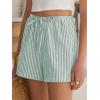 image:imageANRABESS Womens Boxer Shorts Summer Gingham Striped Drawstring Pajama Lounge Shorts With Pockets Trendy Cute Beach BottomsGreen White Stripe