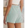 image:imageANRABESS Womens Boxer Shorts Summer Gingham Striped Drawstring Pajama Lounge Shorts With Pockets Trendy Cute Beach BottomsGreen White Stripe