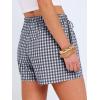 image:imageANRABESS Womens Boxer Shorts Summer Gingham Striped Drawstring Pajama Lounge Shorts With Pockets Trendy Cute Beach BottomsNavy Blue White Plaid