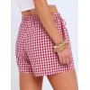 image:imageANRABESS Womens Boxer Shorts Summer Gingham Striped Drawstring Pajama Lounge Shorts With Pockets Trendy Cute Beach BottomsRed White Plaid
