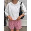 image:imageANRABESS Womens Boxer Shorts Summer Gingham Striped Drawstring Pajama Lounge Shorts With Pockets Trendy Cute Beach BottomsRed White Plaid