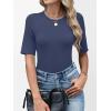 image:imageANRABESS Womens Half Sleeve Tops Crewneck Shirts Basic Fit Tee Trendy 2026 Spring Summer Business Casual TShirtsBlue Gray