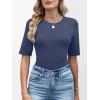 image:imageANRABESS Womens Half Sleeve Tops Crewneck Shirts Basic Fit Tee Trendy 2026 Spring Summer Business Casual TShirtsBlue Gray