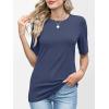 image:imageANRABESS Womens Half Sleeve Tops Crewneck Shirts Basic Fit Tee Trendy 2026 Spring Summer Business Casual TShirtsBlue Gray