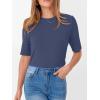 image:imageANRABESS Womens Half Sleeve Tops Crewneck Shirts Basic Fit Tee Trendy 2026 Spring Summer Business Casual TShirtsBlue Gray
