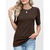 image:imageANRABESS Womens Half Sleeve Tops Crewneck Shirts Basic Fit Tee Trendy 2026 Spring Summer Business Casual TShirtsBrown
