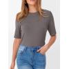 image:imageANRABESS Womens Half Sleeve Tops Crewneck Shirts Basic Fit Tee Trendy 2026 Spring Summer Business Casual TShirtsGray Taupe
