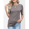 image:imageANRABESS Womens Half Sleeve Tops Crewneck Shirts Basic Fit Tee Trendy 2026 Spring Summer Business Casual TShirtsGray Taupe