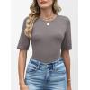 image:imageANRABESS Womens Half Sleeve Tops Crewneck Shirts Basic Fit Tee Trendy 2026 Spring Summer Business Casual TShirtsGray Taupe