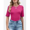 image:imageANRABESS Womens Half Sleeve Tops Crewneck Shirts Basic Fit Tee Trendy 2026 Spring Summer Business Casual TShirtsHot Pink