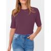 image:imageANRABESS Womens Half Sleeve Tops Crewneck Shirts Basic Fit Tee Trendy 2026 Spring Summer Business Casual TShirtsPurplish Red