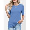 image:imageANRABESS Womens Half Sleeve Tops Crewneck Shirts Basic Fit Tee Trendy 2026 Spring Summer Business Casual TShirtsSky Blue