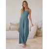 image:imageANRABESS Womens Jumpsuit Casual Summer Wide Leg Sleeveless Smocked One Piece Romper 2026 Beach Travel Vacation Jumper OutfitsBlue