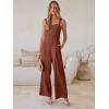 image:imageANRABESS Womens Jumpsuit Casual Summer Wide Leg Sleeveless Smocked One Piece Romper 2026 Beach Travel Vacation Jumper OutfitsRust