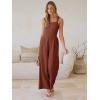 image:imageANRABESS Womens Jumpsuit Casual Summer Wide Leg Sleeveless Smocked One Piece Romper 2026 Beach Travel Vacation Jumper OutfitsRust