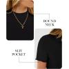 image:imageANRABESS Womens Lettuce Trim Mock Neck Short Sleeve Tops Casual Ribbed Knit Slim Fit Tee Shirt Spring Layer Vacation OutfitsBlack