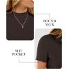 image:imageANRABESS Womens Lettuce Trim Mock Neck Short Sleeve Tops Casual Ribbed Knit Slim Fit Tee Shirt Spring Layer Vacation OutfitsBrown