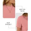 image:imageANRABESS Womens Lettuce Trim Mock Neck Short Sleeve Tops Casual Ribbed Knit Slim Fit Tee Shirt Spring Layer Vacation OutfitsCoral Pink