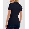 image:imageANRABESS Womens Lettuce Trim Mock Neck Short Sleeve Tops Casual Ribbed Knit Slim Fit Tee Shirt Spring Layer Vacation OutfitsNavy Blue