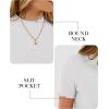 image:imageANRABESS Womens Lettuce Trim Mock Neck Short Sleeve Tops Casual Ribbed Knit Slim Fit Tee Shirt Spring Layer Vacation OutfitsWhite