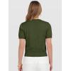 image:imageANRABESS Womens Short Sleeve Sweaters Cropped Crew Neck Business Casual Lightweight Sweater Tops 2026 Spring Summer OutfitsArmy Green