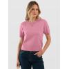 image:imageANRABESS Womens Short Sleeve Sweaters Cropped Crew Neck Business Casual Lightweight Sweater Tops 2026 Spring Summer OutfitsCoral Pink