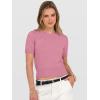 image:imageANRABESS Womens Short Sleeve Sweaters Cropped Crew Neck Business Casual Lightweight Sweater Tops 2026 Spring Summer OutfitsCoral Pink