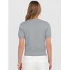 image:imageANRABESS Womens Short Sleeve Sweaters Cropped Crew Neck Business Casual Lightweight Sweater Tops 2026 Spring Summer OutfitsGrey