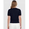 image:imageANRABESS Womens Short Sleeve Sweaters Cropped Crew Neck Business Casual Lightweight Sweater Tops 2026 Spring Summer OutfitsNavy Blue