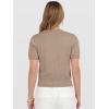 image:imageANRABESS Womens Short Sleeve Sweaters Cropped Crew Neck Business Casual Lightweight Sweater Tops 2026 Spring Summer OutfitsTan