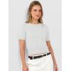 image:imageANRABESS Womens Short Sleeve Sweaters Cropped Crew Neck Business Casual Lightweight Sweater Tops 2026 Spring Summer OutfitsWhite