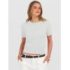 image:imageANRABESS Womens Short Sleeve Sweaters Cropped Crew Neck Business Casual Lightweight Sweater Tops 2026 Spring Summer OutfitsWhite